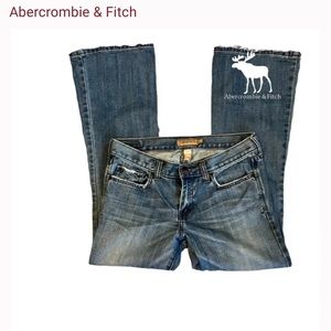 😍 Abercrombie & Fitch Women's Blue Slim Fit Straight Leg Stretch Denim Jean😍